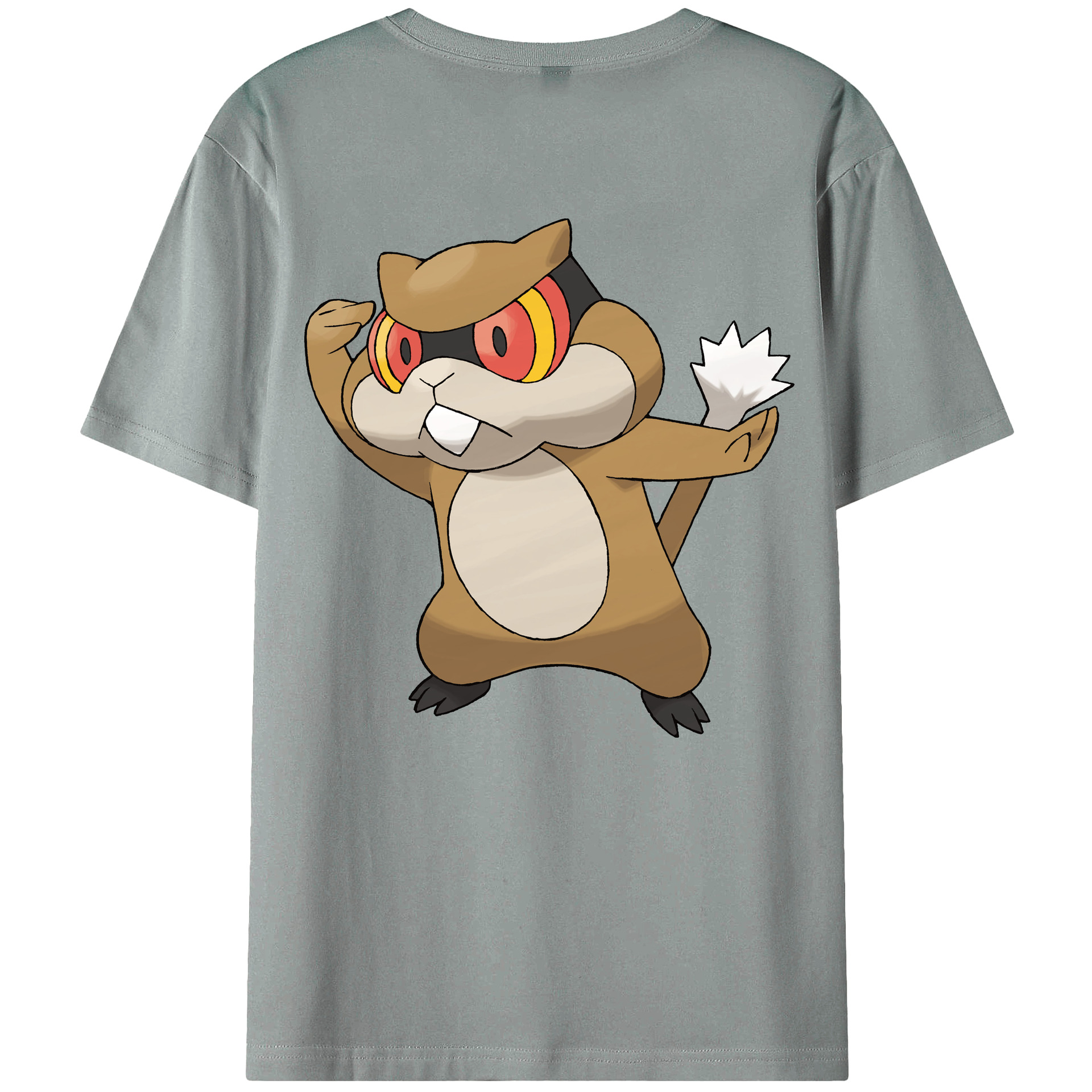 （画像用） ポケットモンスター Pokémon 綿100％ メンズ半袖Tシャツ（バックプリント） 通気性